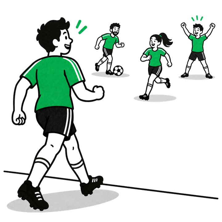 Una persona entra a la cancha donde ya juegan otros